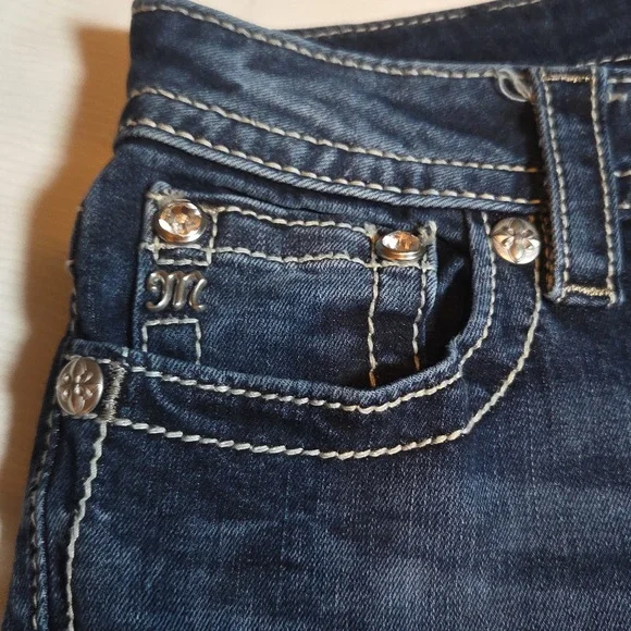 Miss Me Women's Blue Jeans ,mid-Rise Boot,sz 28. - Picture 2 of 8